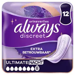 Kruidvat Always Discreet Ultimate Night Incontinentieverband aanbieding