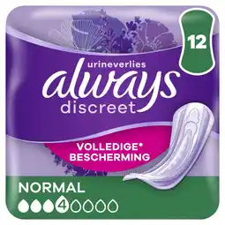 Kruidvat Always Discreet Normal Incontinentieverband voor Urineverlies aanbieding