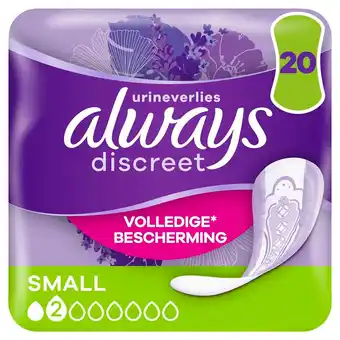 Kruidvat Always Discreet voor Urineverlies Small Verband aanbieding