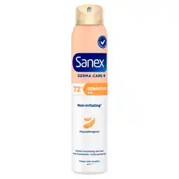 Kruidvat Sanex Derma Care+ Sensitive 72h Antitranspirant Deodorant Spray aanbieding