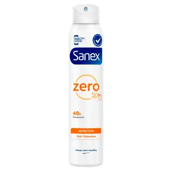 Kruidvat Sanex Zero% Sensitive 48H Deodorant Spray aanbieding