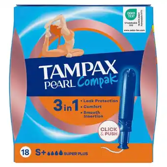Kruidvat Tampax Compak Pearl Super Plus Tampons aanbieding