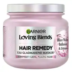 Kruidvat Garnier Loving Blends Rice Water Infusion & Zetmeel Hair Remedy 72u Gladmakend Masker aanbieding