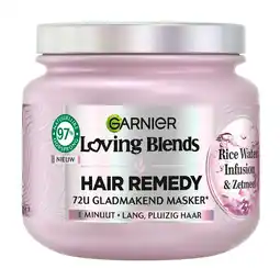 Kruidvat Garnier Loving Blends Rice Water Infusion & Zetmeel Hair Remedy 72u Gladmakend Masker aanbieding