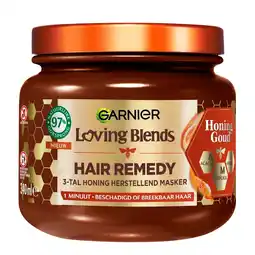 Kruidvat Garnier Loving Blends Hair Remedy Honing Goud Herstellend Haarmasker aanbieding