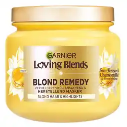 Kruidvat Garnier Loving Blends Blond Remedy Sun-Kissed Chamomile & Bloemenhoning Herstellend Masker aanbieding