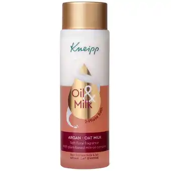 Kruidvat Kneipp Oil & Milk Argan & Oat Milk 2-Fasen Badolie en -Melk aanbieding
