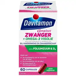 Kruidvat Davitamon Compleet Zwanger + Omega-3 Visolie Capsules aanbieding