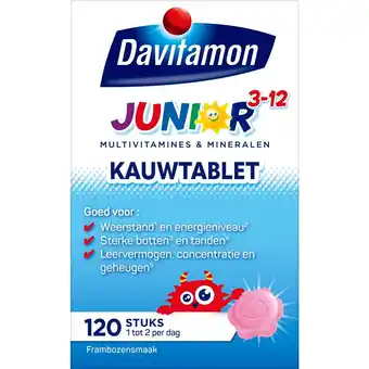 Kruidvat Davitamon Junior 3+ Framboos Kauwtabletten aanbieding