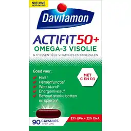 Kruidvat Davitamon Actifit 50+ Omega-3 Visolie Multivitamine & Mineralen Capsules aanbieding