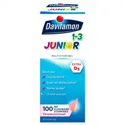 Kruidvat Davitamon Junior 1+ Framboos Vloeibare Vitaminen aanbieding