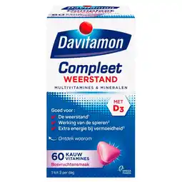 Kruidvat Davitamon Compleet Weerstand Bosvruchten Kauwtabletten aanbieding