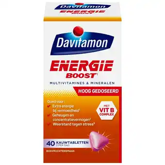 Kruidvat Davitamon Energie Boost¹ Hooggedoseerde Bosvruchten Kauwvitaminen aanbieding