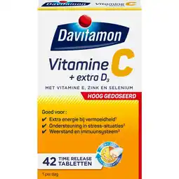 Kruidvat Davitamon Vitamine C Forte + Extra D3 Time-Release Tabletten aanbieding