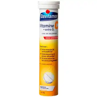 Kruidvat Davitamon Vitamine C + Extra D3 Bruistabletten aanbieding
