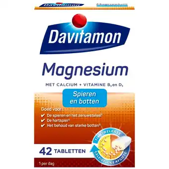 Kruidvat Davitamon Magnesium voor Spieren en Botten Tabletten aanbieding