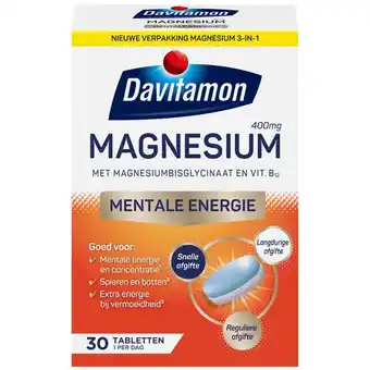 Kruidvat Davitamon 400mg Magnesium Mentale Energie Tabletten aanbieding