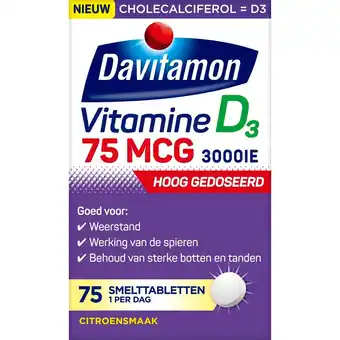 Kruidvat Davitamon Vitamine D3 75mcg Smelttabletten aanbieding