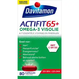 Kruidvat Davitamon Actifit 65+ Omega-3 Visolie Multivitamine & Mineralen Capsules aanbieding