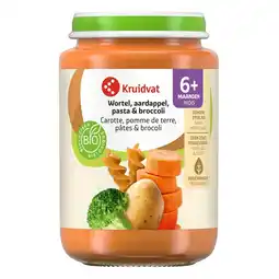 Kruidvat Kruidvat 6+M Bio Wortel, Aardappel, Pasta & Broccoli Maaltijd aanbieding