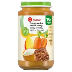 Kruidvat Kruidvat 15+M Bio Curry met Rijst, Rund & Mango Maaltijd aanbieding