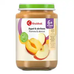 Kruidvat Kruidvat 6+M Bio Appel & Abrikoos Fruithapje aanbieding