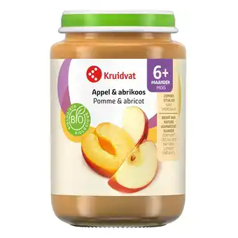 Kruidvat Kruidvat 6+M Bio Appel & Abrikoos Fruithapje aanbieding
