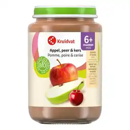 Kruidvat Kruidvat 6+M Bio Appel, Peer & Kers Fruithapje aanbieding
