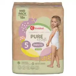 Kruidvat Kruidvat Pure & Soft Pants Maat 5 Luierbroekjes Midpack aanbieding