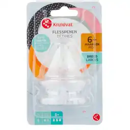 Kruidvat Kruidvat 6+M Anti-Koliek Fast Flow Brede Hals Flesspenen aanbieding