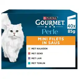 Kruidvat Gourmet Perle Mini Filets in Saus Kattenvoer aanbieding