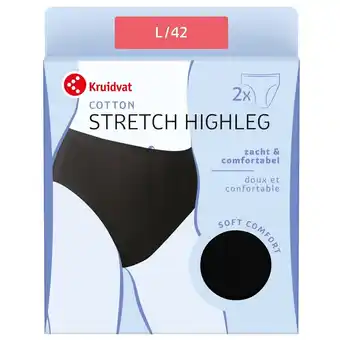 Kruidvat Kruidvat Cotton Stretch Highleg Damesslip aanbieding