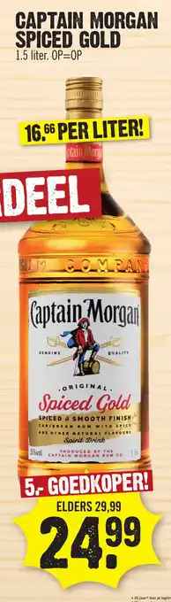 Super Dirck 3 Captain Morgan spiced gold aanbieding