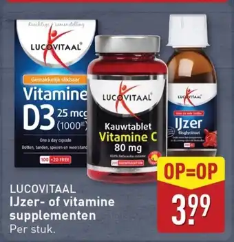 ALDI Lucovitaal IJzer of vitamine supplementen aanbieding