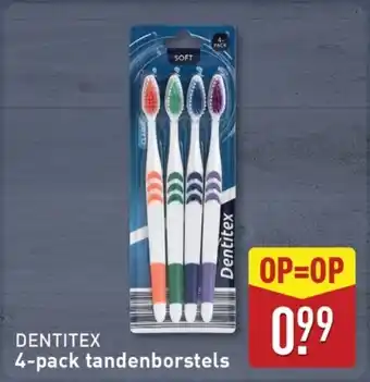 ALDI Dentitex 4-pack tandenborstels aanbieding