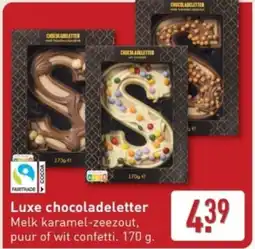 ALDI Luxe chocoladeletter aanbieding