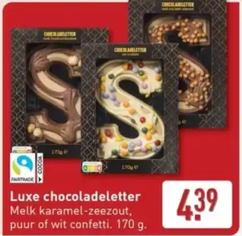 ALDI Luxe chocoladeletter aanbieding