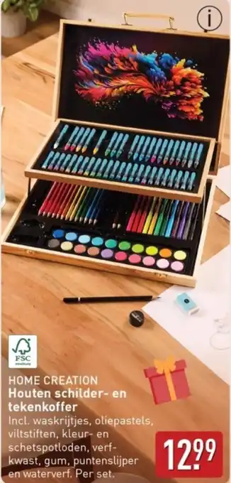 ALDI Home Creation Houten Schilder en Tekenkoffer aanbieding
