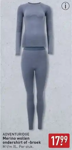 ALDI Adventuridge Merino Wollen Ondershirt of Broek aanbieding