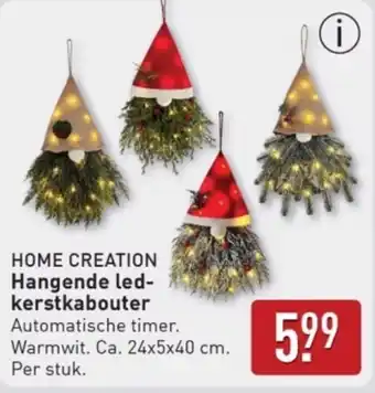 ALDI Home creation Hangende Led Kerstkabouter aanbieding
