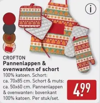 ALDI Crofton Pannenlappen & Ovenwanten of Schort aanbieding