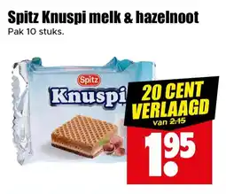 Dirk Spitz Knuspi melk & hazelnoot aanbieding