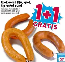 Boon`s Markt Rookworst fijn, grof. kip en/of rund aanbieding