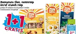 Boon`s Markt Zonnatura thee, notenreep en/of crunch reep aanbieding