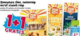 Boon`s Markt Zonnatura thee, notenreep en/of crunch reep aanbieding