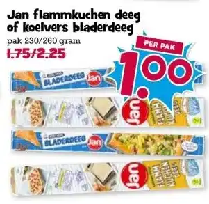 Boon`s Markt Jan flammkuchen deeg of koelvers bladerdeeg aanbieding