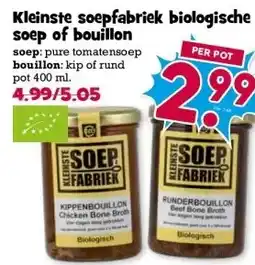 Boon`s Markt Kleinste soepfabriek biologische soep of bouillon aanbieding