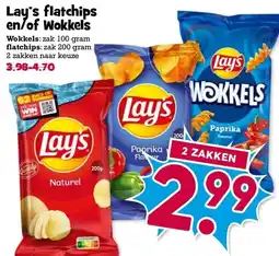 Boon`s Markt Lay's flatchips en/of Wokkels aanbieding