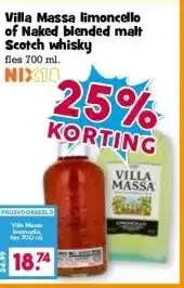 Boon`s Markt Villa Massa limoncello of Naked blended malt Scotch whisky aanbieding