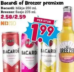 Boon`s Markt Bacardi of Breezer premixen aanbieding